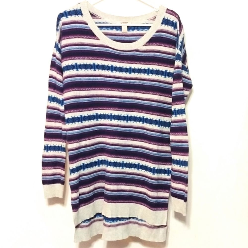 Arizona jeans Striped high low purple blue large - Picture 1 of 5